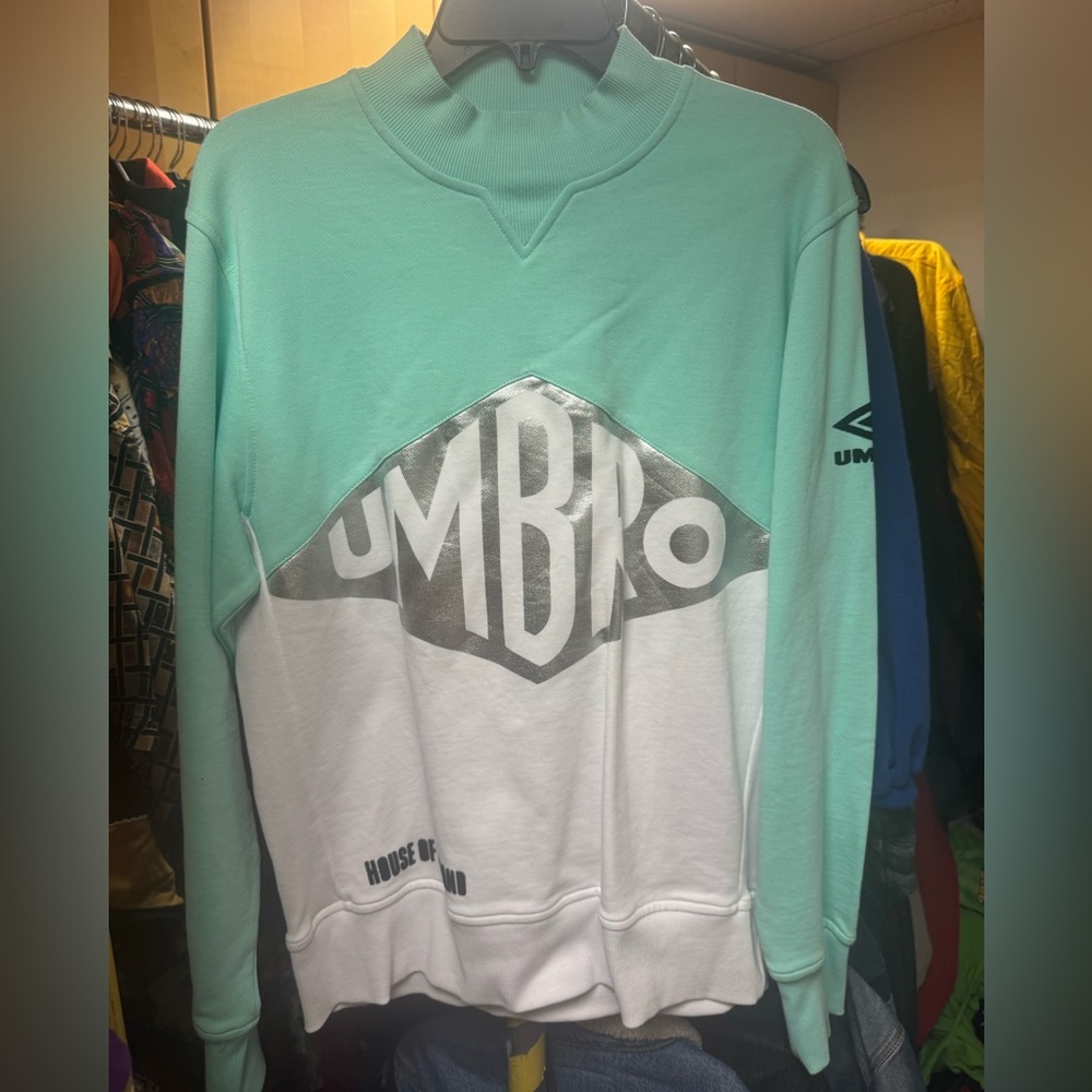 Umbro Mint Green and White Men's Sweater